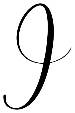 El çizimi vektör hat harfi I Senaryo yazı tipi logosu. El yazısı fırça biçimi gelişir.