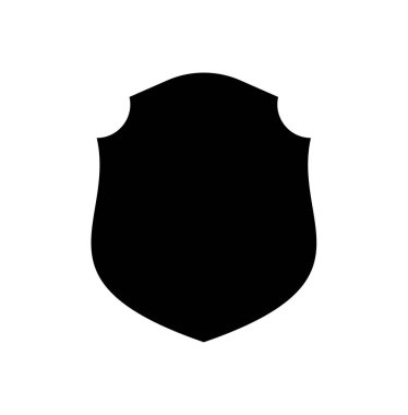 Kara Kalkan çerçeve logosu. Koruyucu Şablon Koruma, Koruma ve Güvenlik. Sigorta veya Dokunulmazlık Boş simge tasarımı beyaz arkaplanda izole edildi. Web sitenizin tasarımı, uygulaması, UI için sembol.