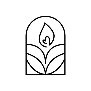 Vektör resim simgesi logosu, sükunet ve rahatlığı temsil etmek için zarif bir şekilde tasarlanmış. Sıcak spa 'nın rahatlatıcı ışık elementi ve sakinlik ve sükunet sağlayan bütünsel hizmetler.