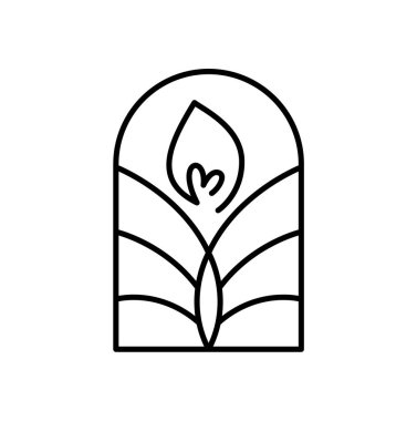 Vektör resim simgesi logosu, sükunet ve rahatlığı temsil etmek için zarif bir şekilde tasarlanmış. Sükunet ve sükunet sağlamaya çalışan ılık ve bütünsel hizmetlerin rahatlatıcı ışığı.