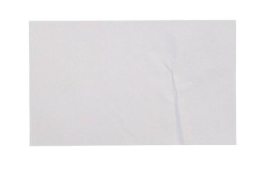 Beyaz kağıdın katlanmış köşeli dikdörtgen sayfası, saydam arkaplan üzerinde izole edilmiş, metin veya tasarım için kopya alanı sağlıyor