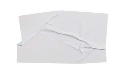 Beyaz kağıdın katlanmış köşeli dikdörtgen sayfası, saydam arkaplan üzerinde izole edilmiş, metin veya tasarım için kopya alanı sağlıyor