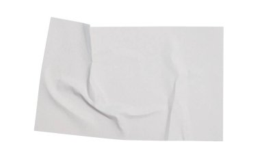 Kırışık sayfa dokusunu gösteren, şeffaf arkaplanı olan, buruşuk, beyaz bir kağıdı kapat