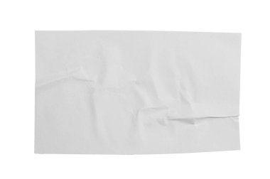 Boş, buruşuk beyaz poster modeli. Yapışkan dokusu ve şeffaf arkaplanı var. Çeşitli tasarım ve mesajları sergilemek için mükemmel.