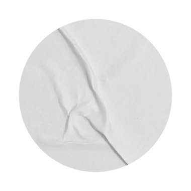 Boş beyaz yuvarlak kağıt etiketi koleksiyonu kırpma yolu ile beyaz arkaplanda izole etti