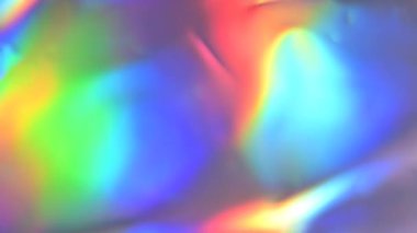 Holografik yüzey dinamik, yanardöner dalgalarla parıldıyor ve fütüristik arka plan görsel tasarım videosu 4k