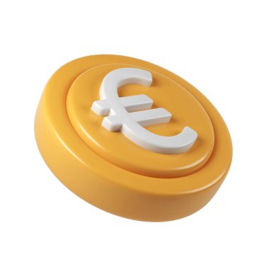 Şeffaf bir arkaplan üzerinde izole edilmiş, finansal veya ekonomik projeler için ideal, dönen bir altın sikkenin 3D simgesi