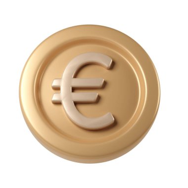 Şeffaf bir arkaplan üzerinde izole edilmiş, finansal veya ekonomik projeler için ideal, dönen bir altın sikkenin 3D simgesi