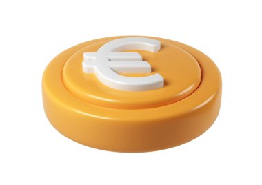 Şeffaf bir arkaplan üzerinde izole edilmiş, finansal veya ekonomik projeler için ideal, dönen bir altın sikkenin 3D simgesi