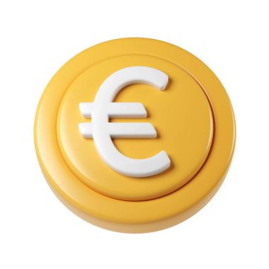 Şeffaf bir arkaplan üzerinde izole edilmiş, finansal veya ekonomik projeler için ideal, dönen bir altın sikkenin 3D simgesi