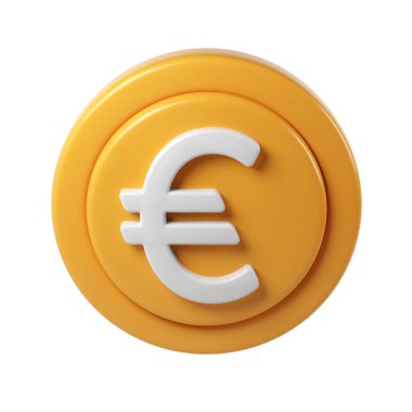 Şeffaf bir arkaplan üzerinde izole edilmiş, finansal veya ekonomik projeler için ideal, dönen bir altın sikkenin 3D simgesi