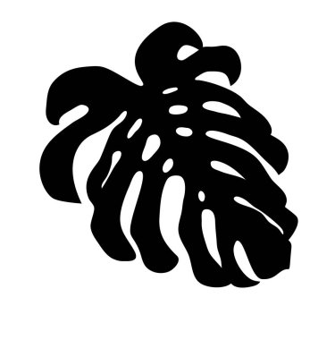 Cesur vektör siyah egzotik bir yaratık silueti. Lezzetli bir yaprak. Tropikal bitki örtüsünün özünü, ikonik çitleri ve dramatik ana hatlarıyla yakalıyor.