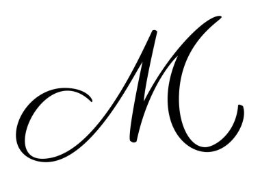 Beyaz bir arkaplanı olan büyük harfli bir yazı. Çeşitli tasarım projeleri, markalaşma ve baş harfler için vektör temiz tipografi oluşturuluyor