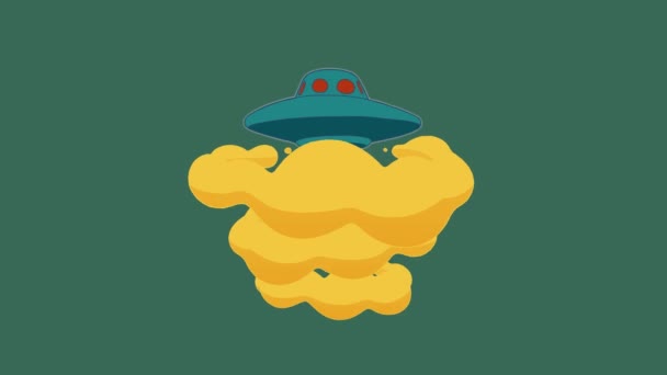 Niet Geïdentificeerde Vliegende Objecten Ufo Animatie Groen Scherm — Stockvideo