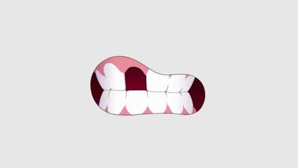 Разлагающийся Зуб Стиль Анимации — стоковое видео