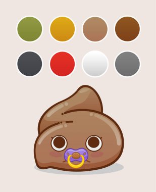 İllüstrasyonda, bir bireyin sağlık durumunun klinik göstergeleri olarak hizmet verebilecek bir dizi dışkı rengi tasvir ediliyor.