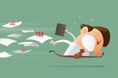 Bu çarpıcı karikatür tasviri, mali yasaların sıkılaştırılması altında vergi sorumluluğundan kaçınmaya çalışanların acil gerçekliğini ortaya koyuyor..