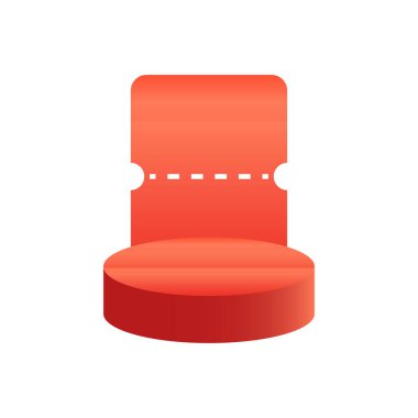 kırmızı koltuk simgesi, çizgi film tarzı