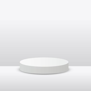Beyaz podyum. Vektör. 3d oluşturma