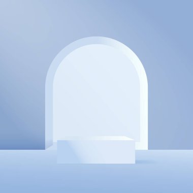 Beyaz podyum ürün sunumu için. vektör arkaplanı