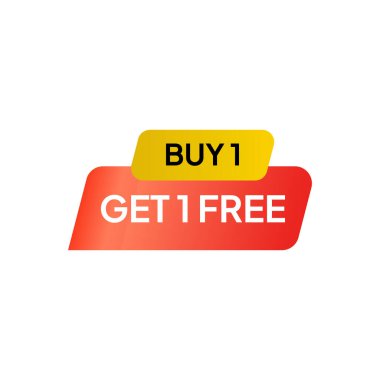 Satılık bir öge, resim bir Buy 1 Al 1 ücretsiz teklif etiketi gösterir
