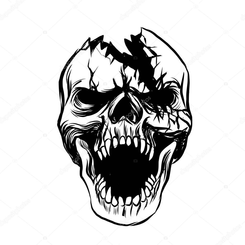 A harror evil skull