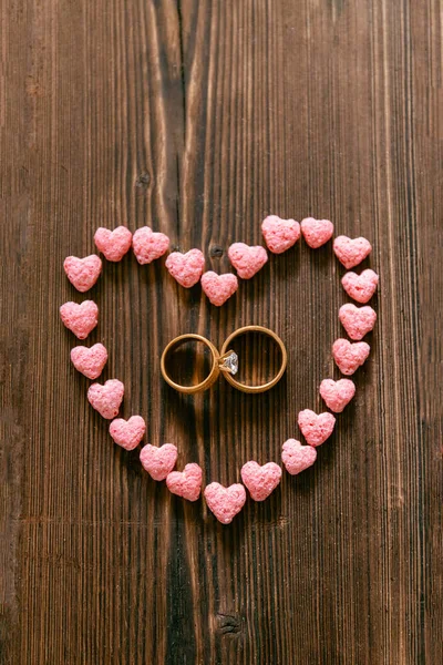 Pelyhek Reggeli Romantika Jegygyűrűk — Stock Fotó