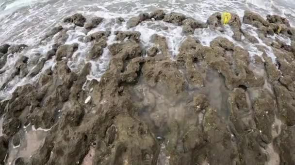 Rocky Sand Beach Azaiba Muscat Omã Descubra Beleza Cênica Praia — Vídeo de Stock