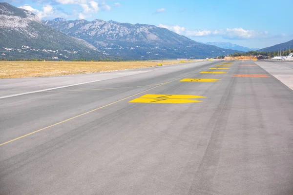 stock image Standard runway marks . Airport runway with marks