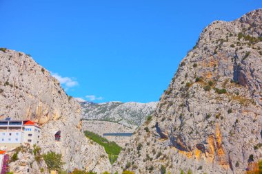 Omis Croatia Balkan mountains and canyon 