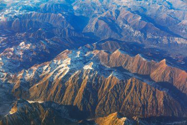 Arial View Of Mountain Range . Mountains Viewed From The Sky