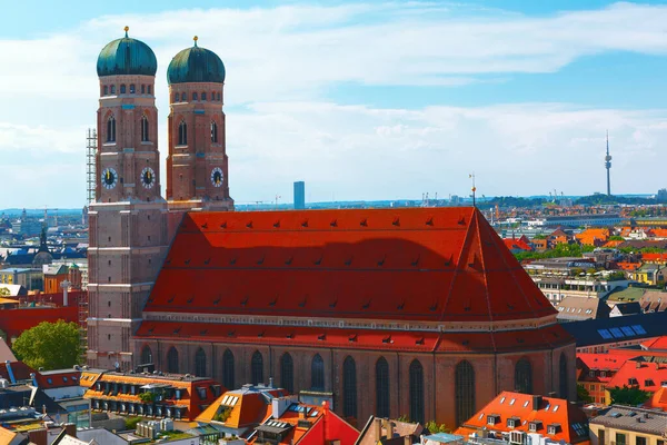 Catedral Frauenkirche Baviera Munique Igreja Gótica Com Dois Topos Torre — Fotografia de Stock