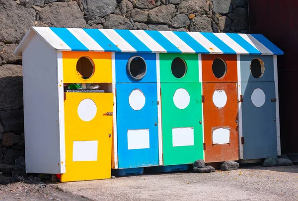 Kleurrijke Containers Selectieve Inzameling Van Afval — Stockfoto