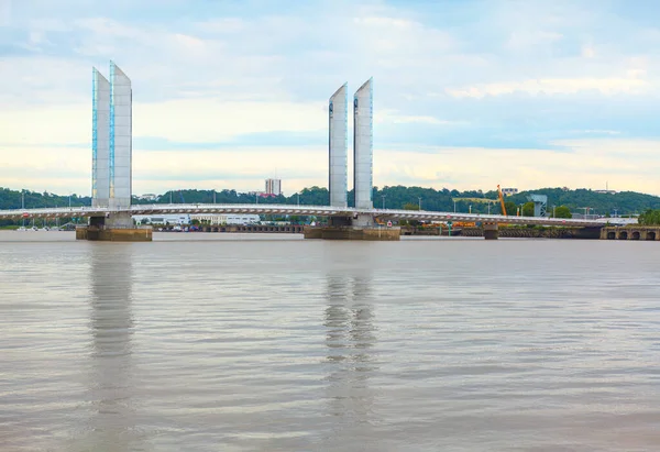 Modern Bro Över Floden Garonne Bordeaux Frankrike Pont Jacques Chaban — Stockfoto