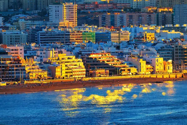 Cidade Las Palmas Costa Atlântica Praia Las Canteras Gran Canaria — Fotografia de Stock