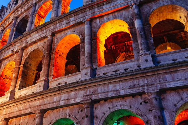 Colisée Rome Italie Crépuscule Célèbre Monument Architecture Ancienne — Photo