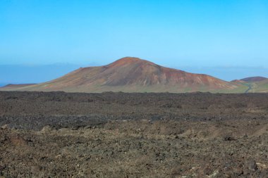 Lanzarote 'deki volkanik manzara, kanarya adaları, İspanya