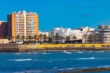 Cadiz şehri, Endülüs, İspanya. Playa de La Caleta, Endülüs Cadiz 'de