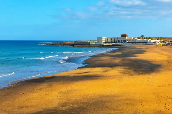 Playa Blanca Fuerteventura Kanarieöarna Spanien Sandstrand Vid Atlantkusten Royaltyfria Stockbilder