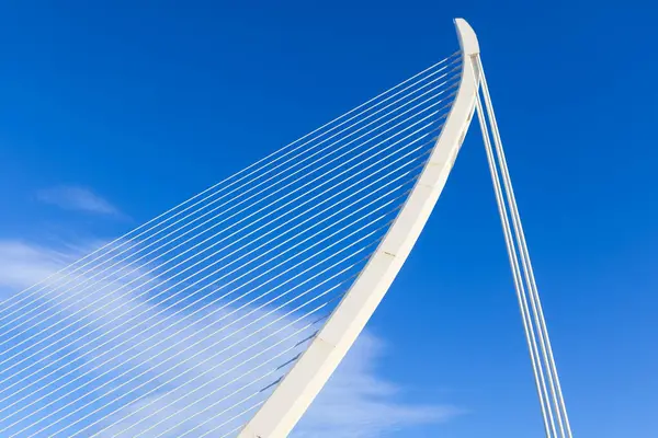 stock image White cable stayed bridge on a background of blue sky