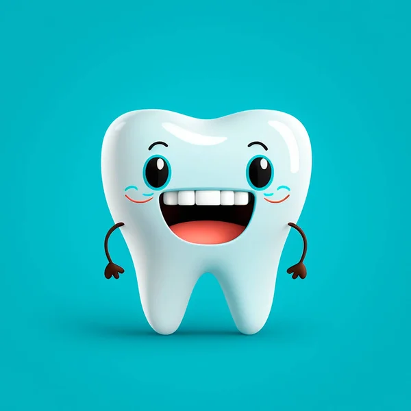 Niedlich Glücklich Lächelnd Zahn — Stockfoto