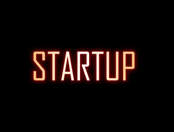 Sinal Seta Néon Com Texto Palavra Startup Navegando Conceito Start — Vídeo de Stock