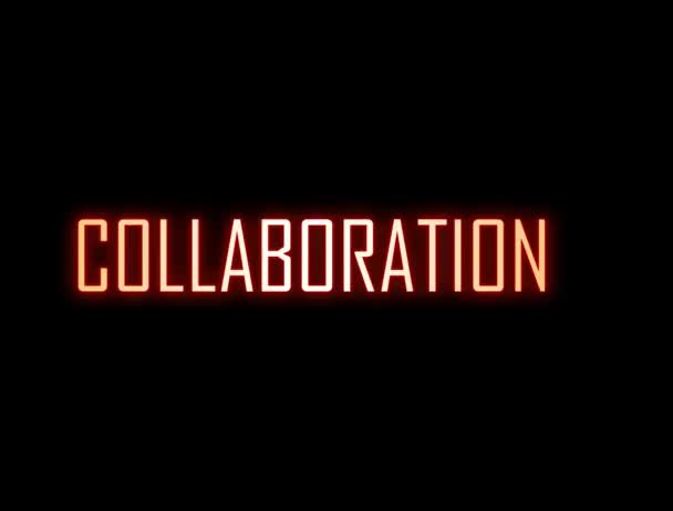 Flèche Néon Signe Avec Texte Collaboration Word Illuminating Path Collective — Video