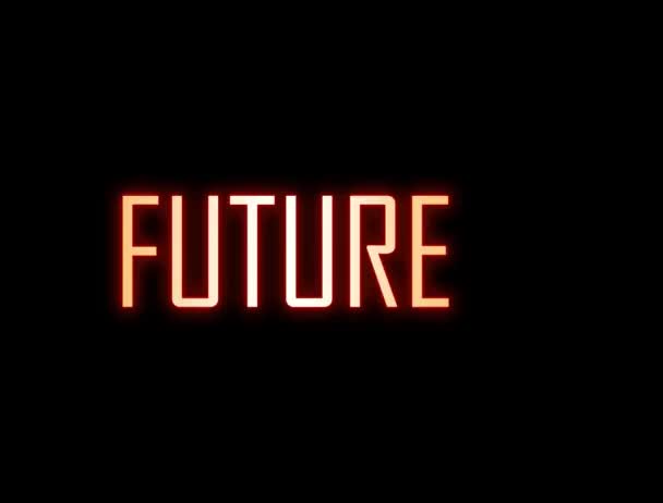 Leuchtende Pfeilzeichen Mit Text Word Future Navigieren Eine Gute Zukunft — Stockvideo
