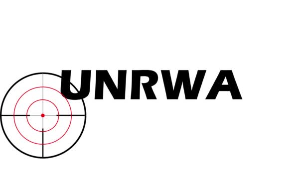 Unrwa Gunpoint Target Aim Focused Term Visual Representation United Nations — Stock Video
