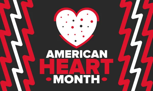 American Heart Month Verenigde Staten Vier Jaarlijks Februari Landelijk Probleem — Stockvector