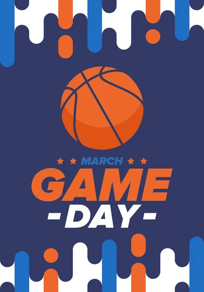 Game Day Basketball Football Playoff March Super Sport Party United — Stock Vector