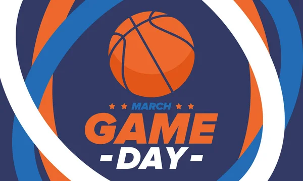 Game Day Basketbalové Fotbalové Playoff Březnu Super Sportovní Párty Spojených — Stockový vektor