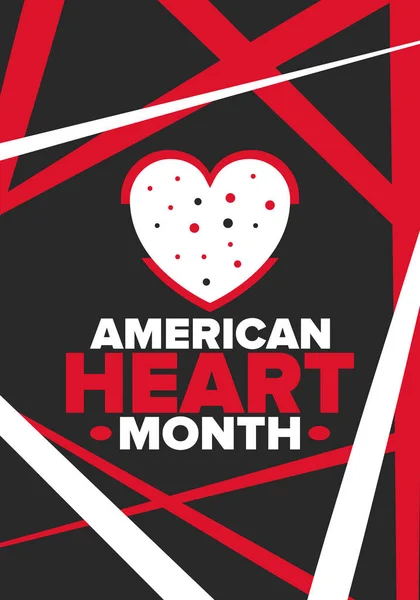 American Heart Month Verenigde Staten Vier Jaarlijks Februari Landelijk Probleem — Stockvector