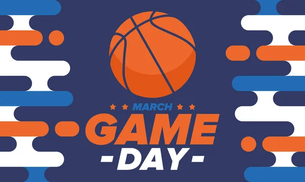 Game Day Basketbalové Fotbalové Playoff Březnu Super Sportovní Párty Spojených — Stockový vektor